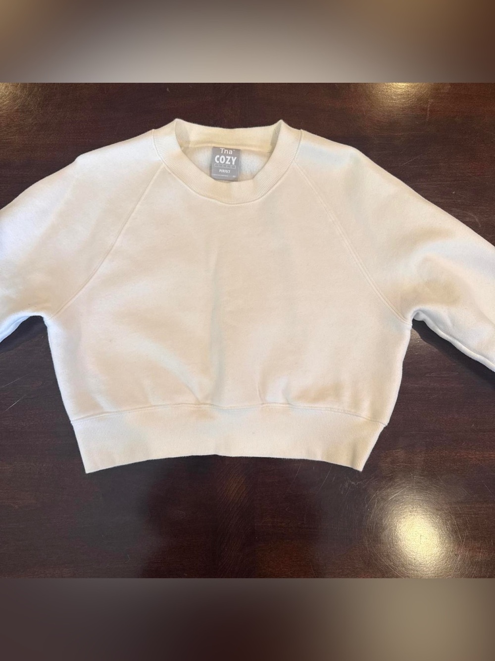 TNA aritzia cream cropped Sweatshirt
